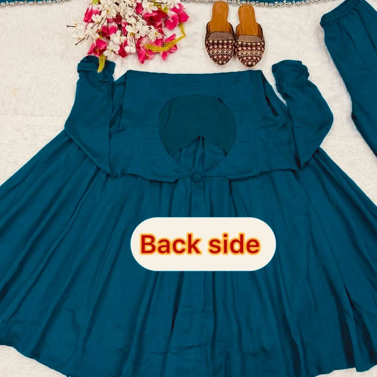 Teal Keyhole Back Anarkali