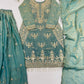 Teal Kiran Embroidered Sharara