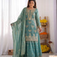 Teal Kiran Embroidered Sharara