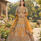 Teal Peacock Embroidered Butterfly Net Lehenga Set for Weddings and Grand Festive Occasions