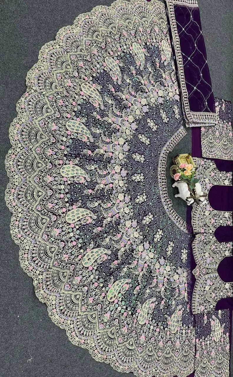 Teal Peacock Embroidered Butterfly Net Lehenga Set for Weddings and Grand Festive Occasions