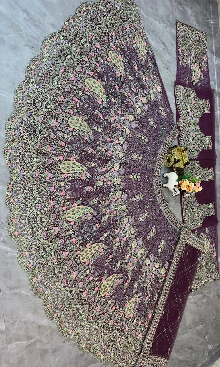 Teal Peacock Embroidered Butterfly Net Lehenga Set for Weddings and Grand Festive Occasions