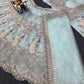 Teal Peacock Embroidered Butterfly Net Lehenga Set for Weddings and Grand Festive Occasions