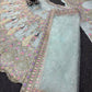 Teal Peacock Embroidered Butterfly Net Lehenga Set for Weddings and Grand Festive Occasions