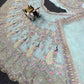 Teal Peacock Embroidered Butterfly Net Lehenga Set for Weddings and Grand Festive Occasions