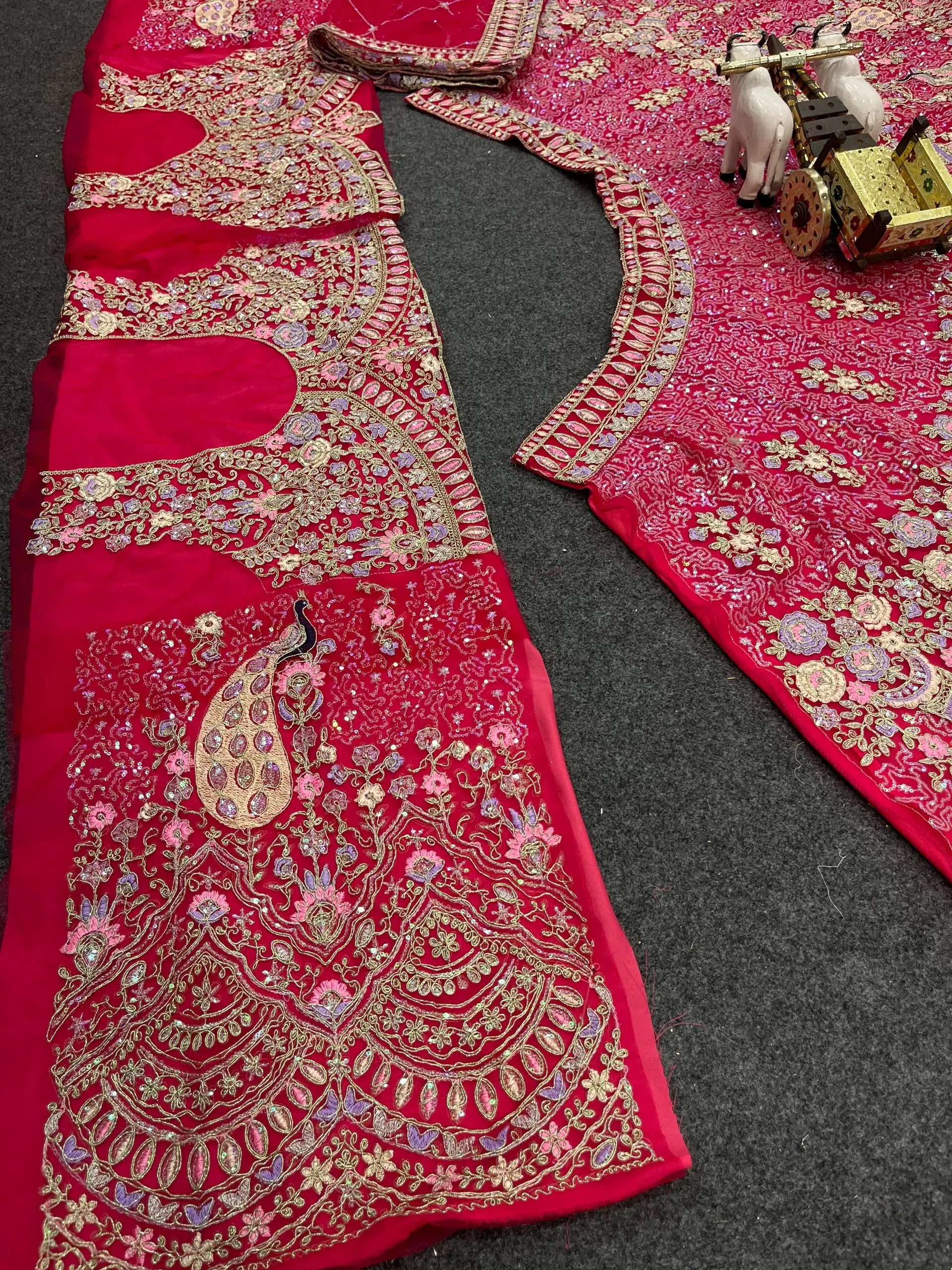 Teal Peacock Embroidered Butterfly Net Lehenga Set for Weddings and Grand Festive Occasions