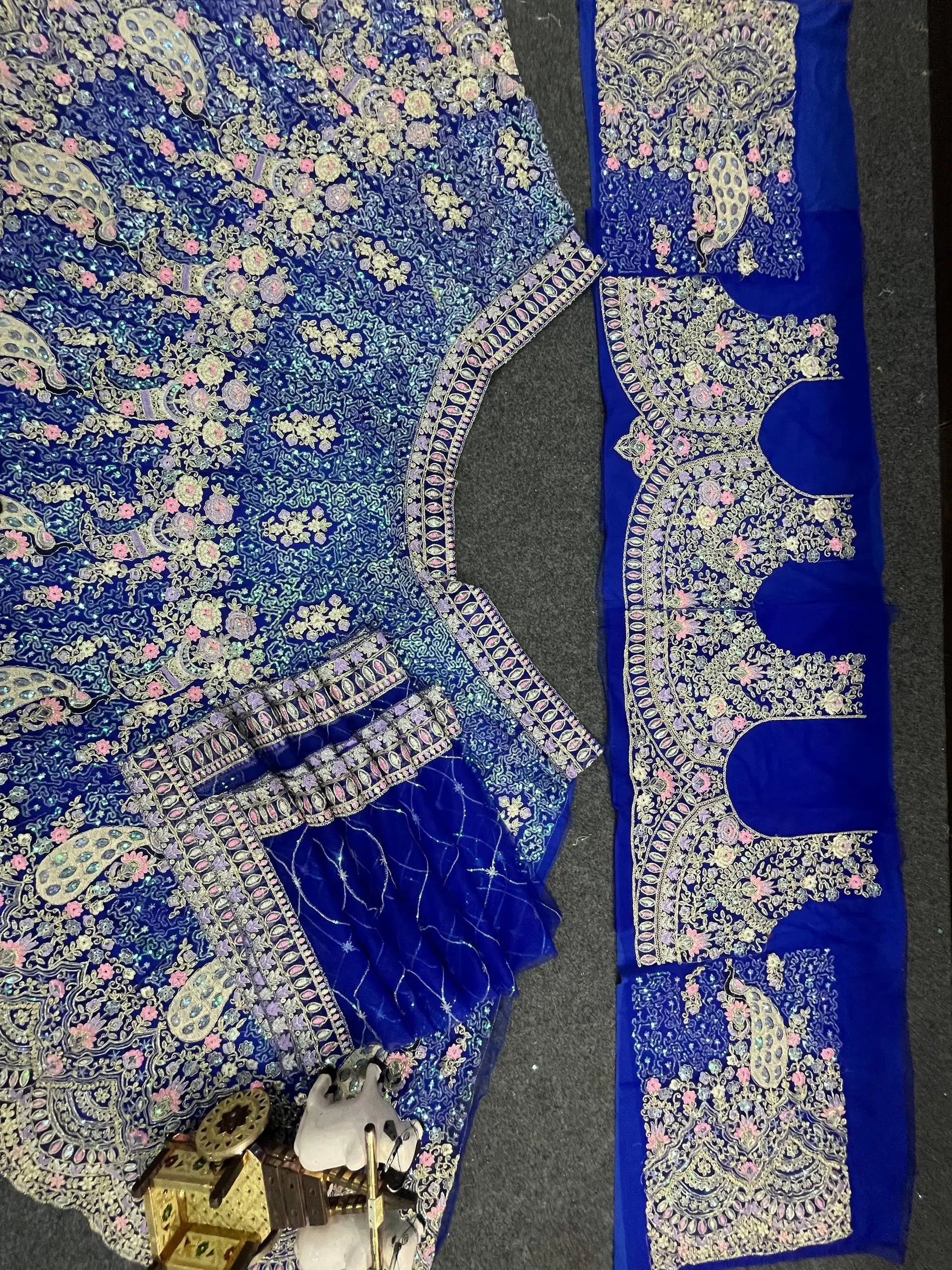 Teal Peacock Embroidered Butterfly Net Lehenga Set for Weddings and Grand Festive Occasions