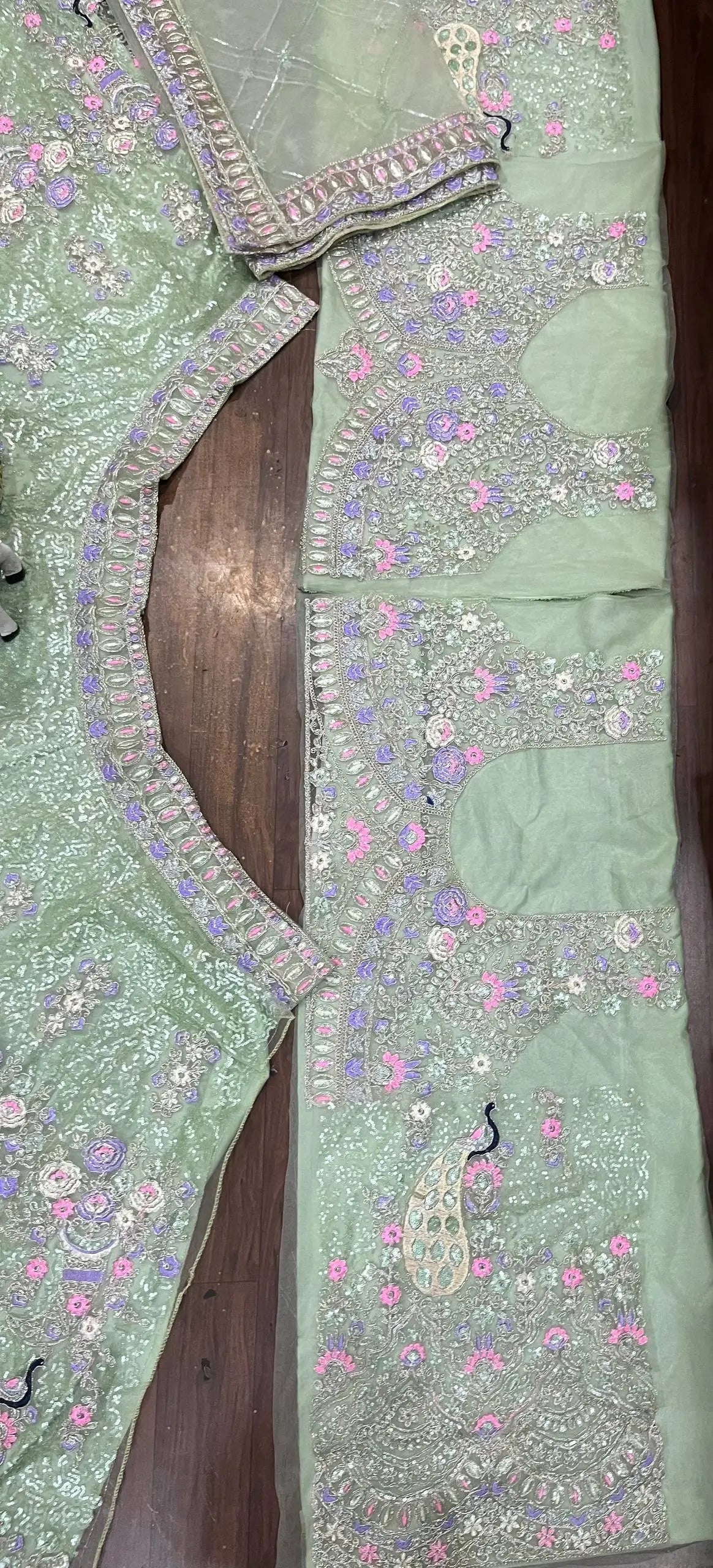 Teal Peacock Embroidered Butterfly Net Lehenga Set for Weddings and Grand Festive Occasions