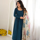 Teal Pearl Yoke Anarkali Gown