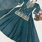 Teal Sequin Peplum Lehenga