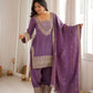 Teal Vichitra Silk Kurta Set