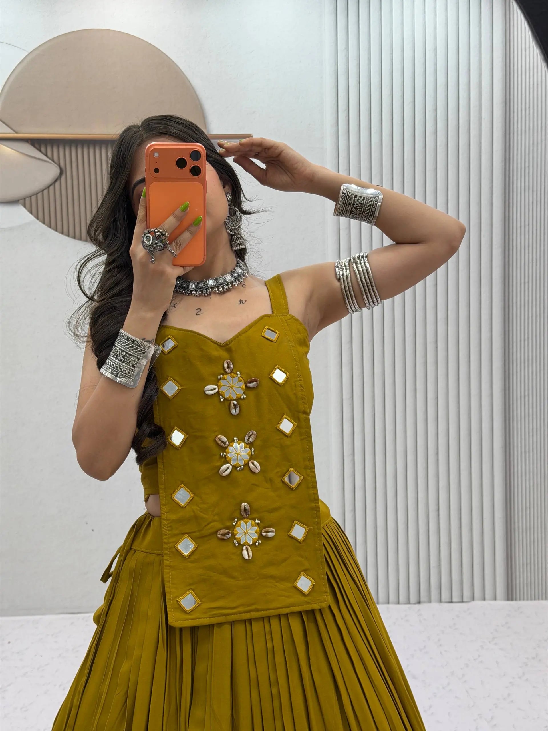 Terracotta Cowrie Lehenga Choli