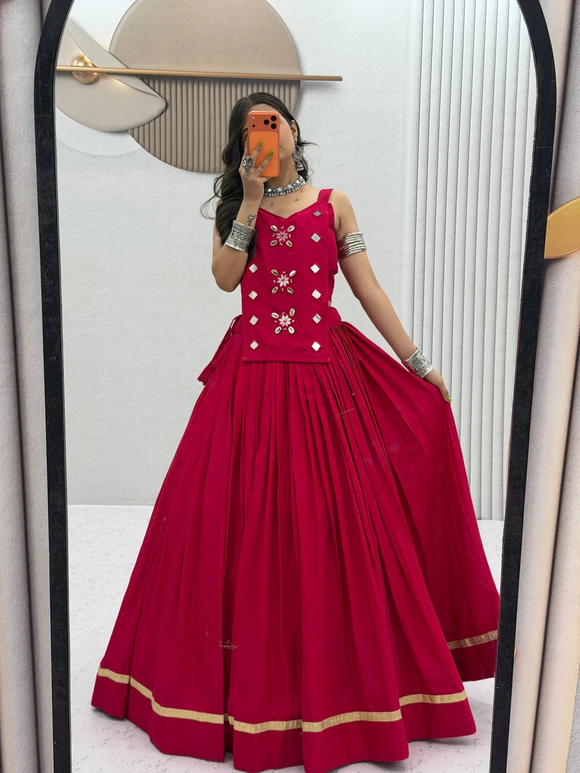Terracotta Cowrie Lehenga Choli