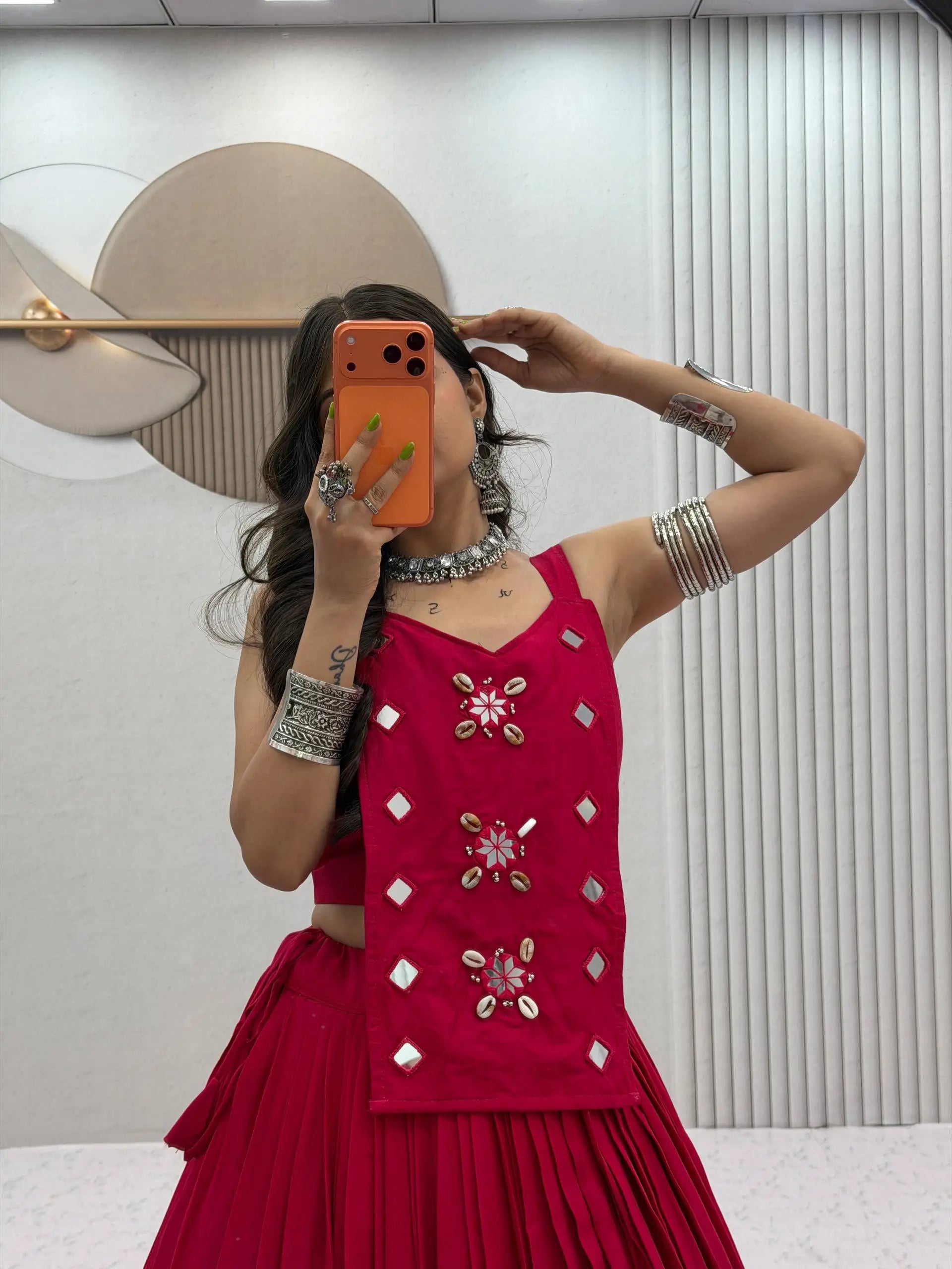 Terracotta Cowrie Lehenga Choli
