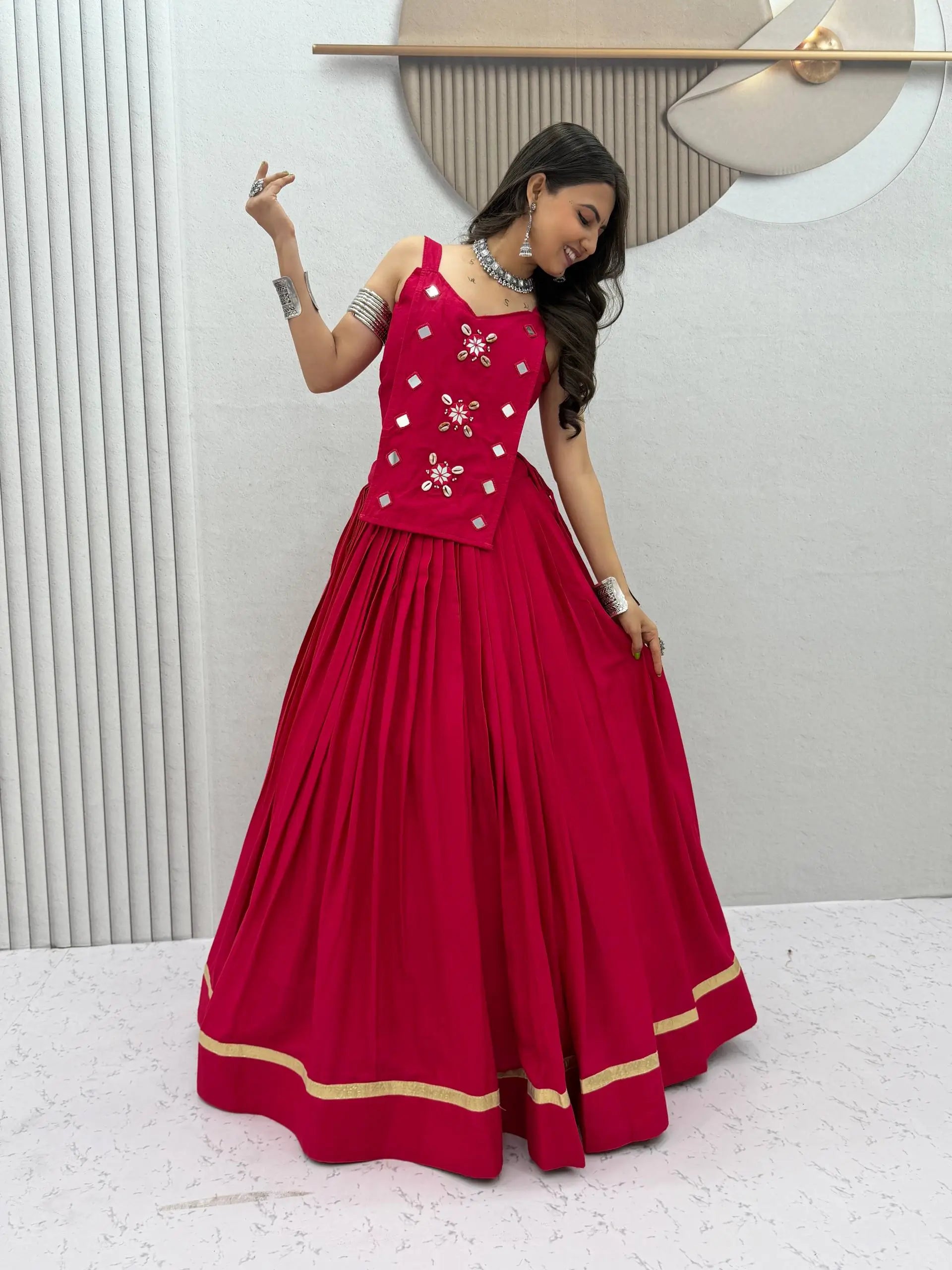 Terracotta Cowrie Lehenga Choli