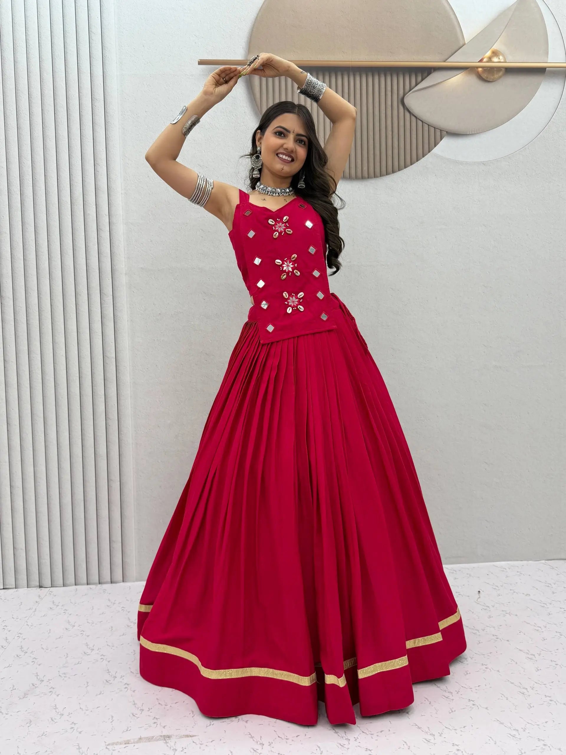 Terracotta Cowrie Lehenga Choli