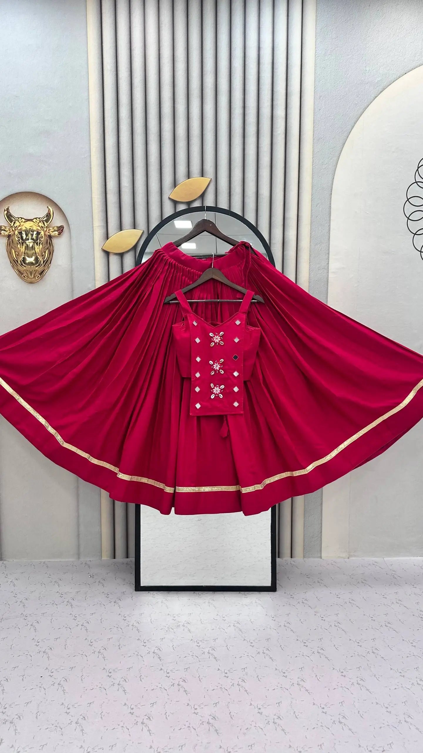 Terracotta Cowrie Lehenga Choli