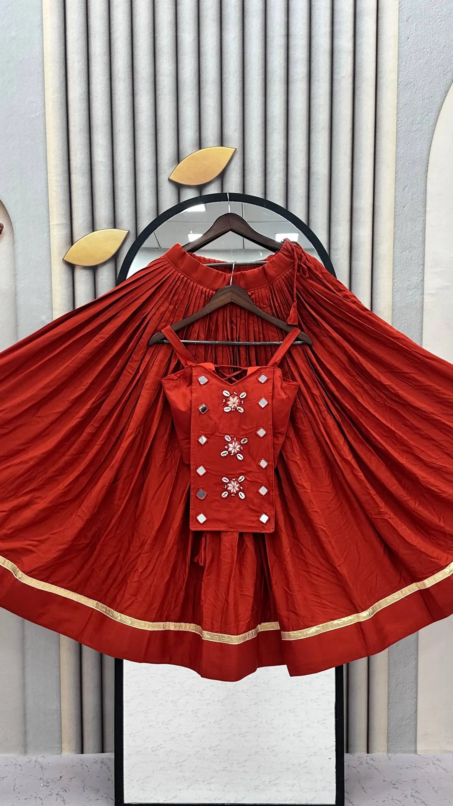 Terracotta Cowrie Lehenga Choli