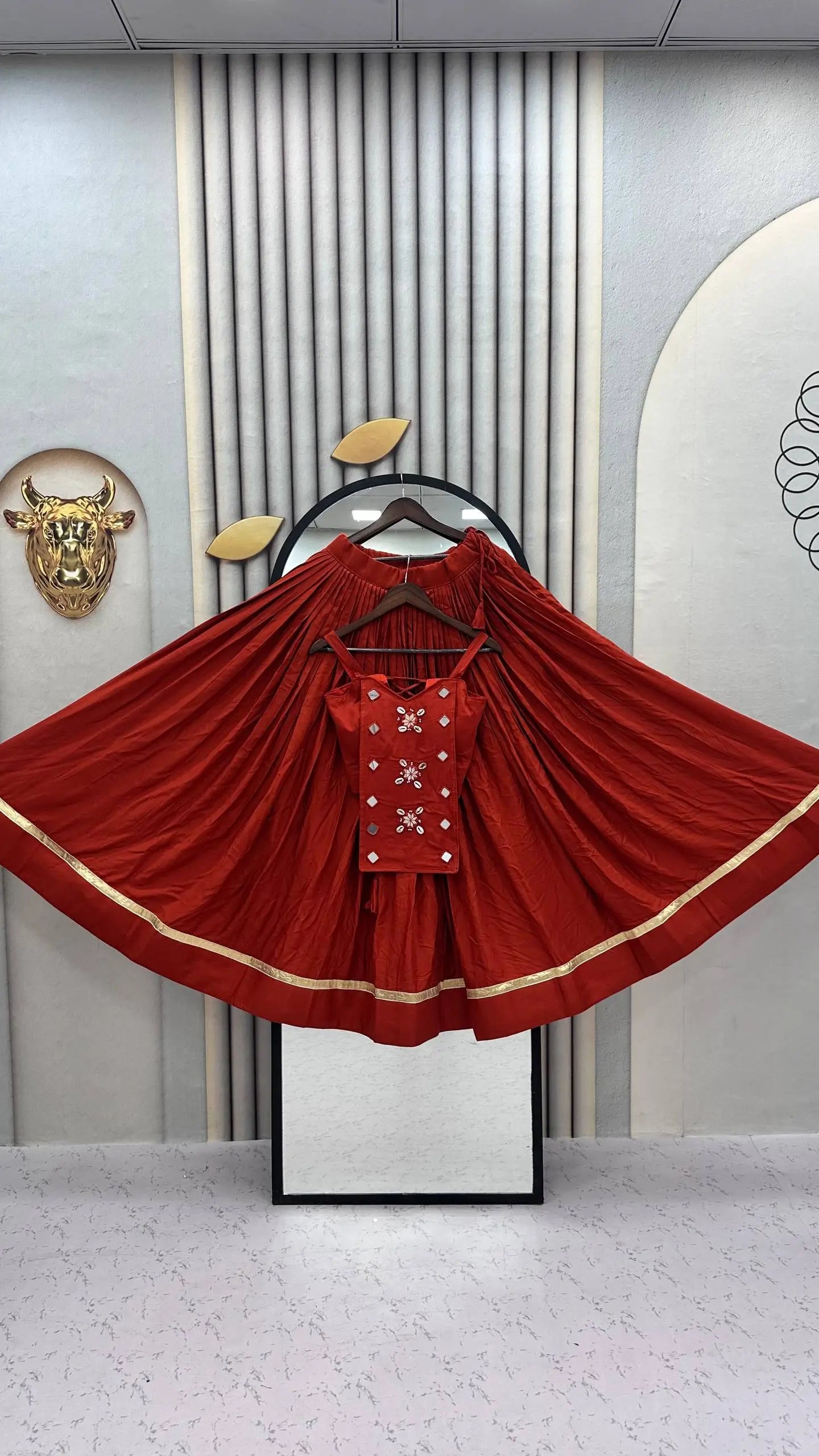 Terracotta Cowrie Lehenga Choli