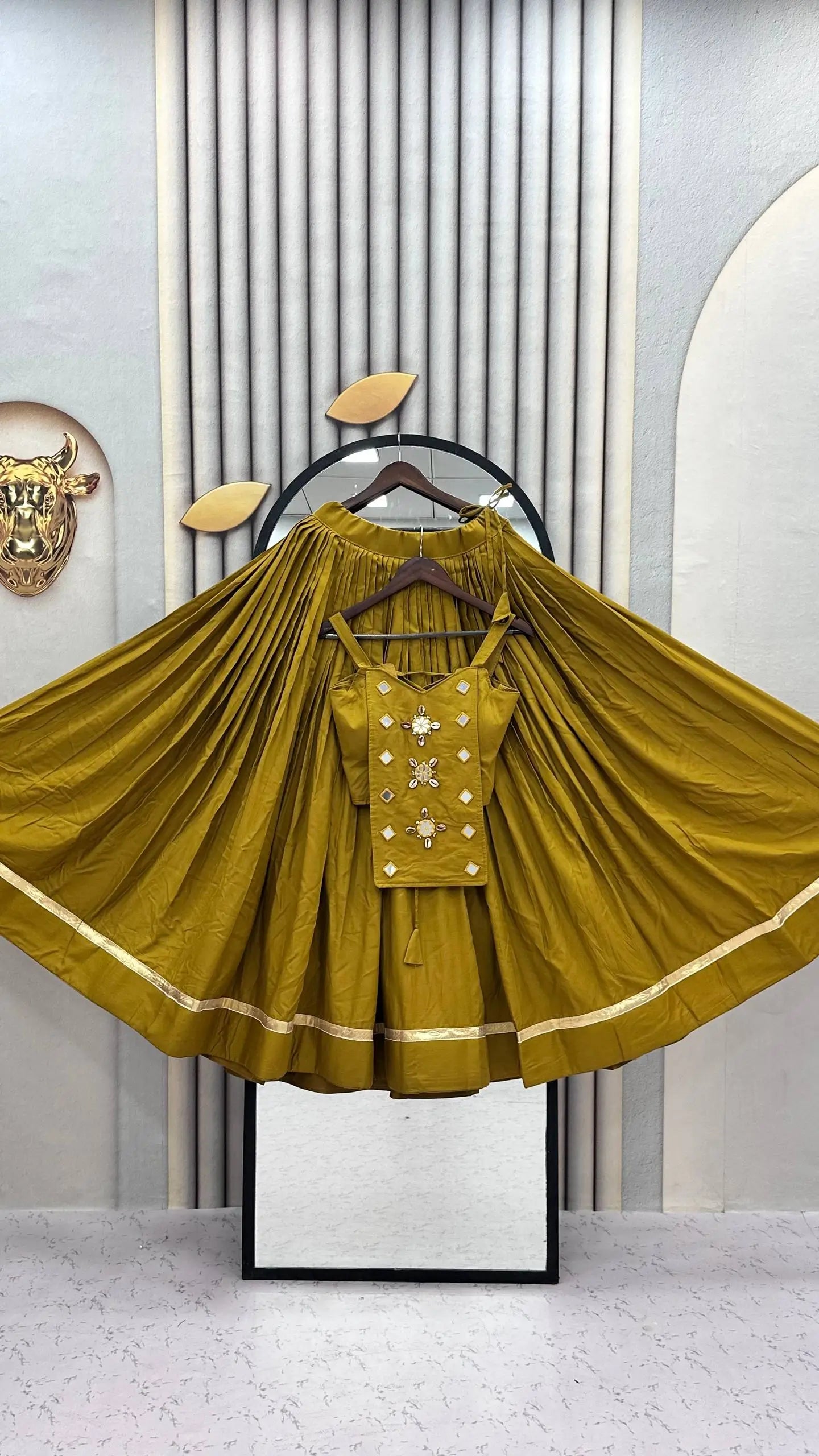 Terracotta Cowrie Lehenga Choli