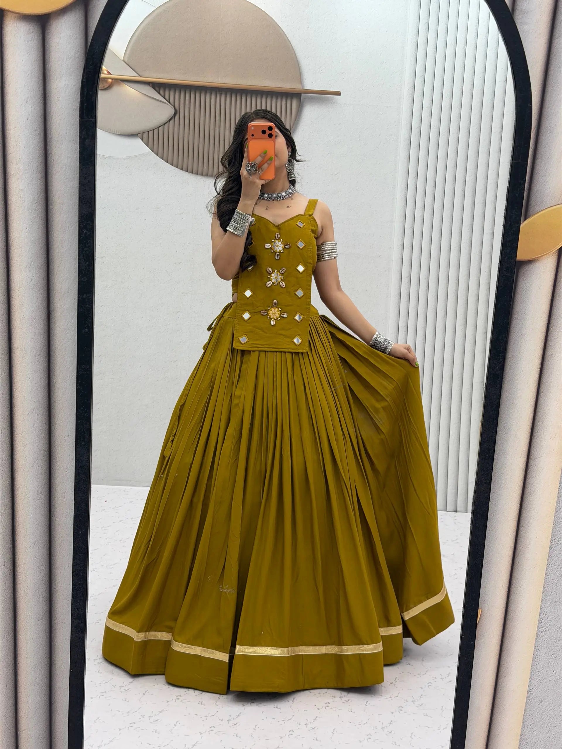 Terracotta Cowrie Lehenga Choli
