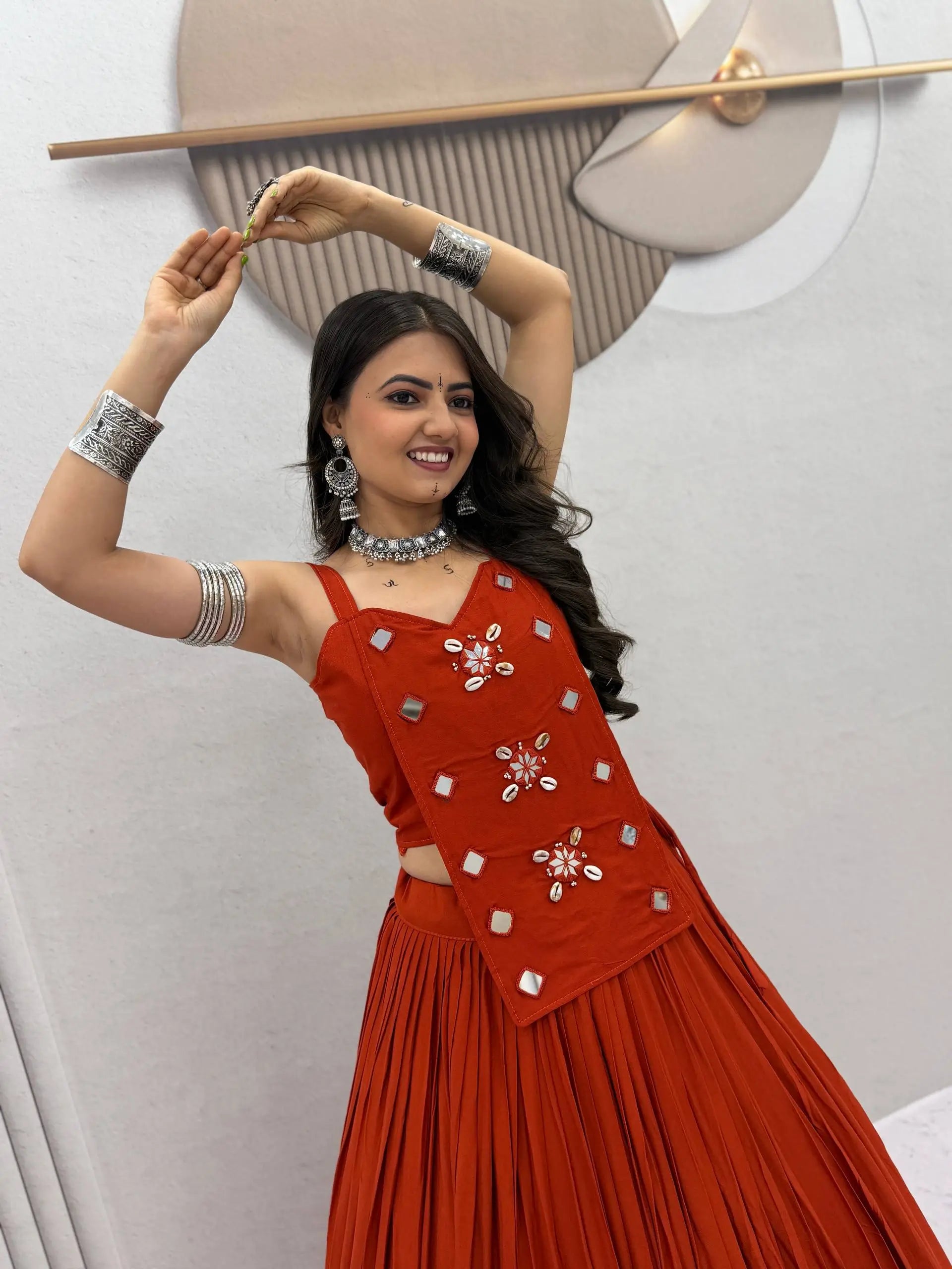 Terracotta Cowrie Lehenga Choli