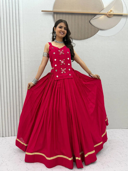 Terracotta Cowrie Lehenga Choli