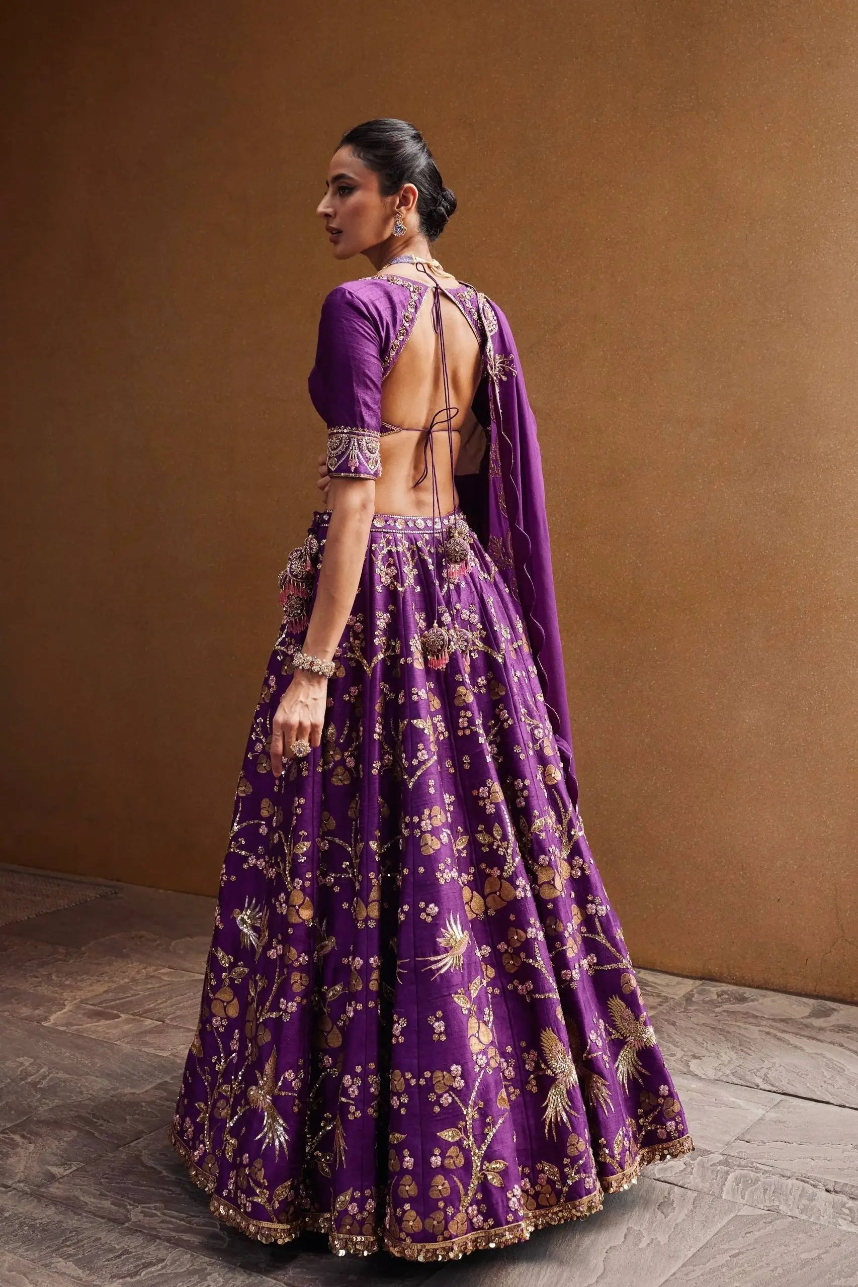 Thai Silk Embroidered Lehenga Set
