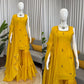 Thread Work Chinon Silk Sharara Set with Dupatta