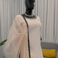 Thread Work Natural Crepe Kurta Pant Set with Dupatta
