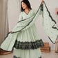 Thread Work Natural Crepe Kurta Pant Set with Dupatta