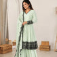 Thread Work Natural Crepe Kurta Pant Set with Dupatta