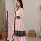 Thread Work Natural Crepe Kurta Pant Set with Dupatta
