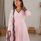 Thread Work Natural Crepe Kurta Pant Set with Dupatta