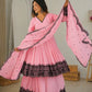 Thread Work Natural Crepe Kurta Pant Set with Dupatta