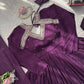 Thread Work Vichitra Silk Anarkali Set with Dupatta