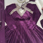 Thread Work Vichitra Silk Anarkali Set with Dupatta