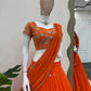 Thread and Sequin Work Georgette Lehenga Saree Set