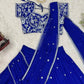 Thread and Sequin Work Georgette Lehenga Saree Set