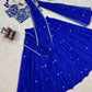 Thread and Sequin Work Georgette Lehenga Saree Set