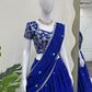 Thread and Sequin Work Georgette Lehenga Saree Set