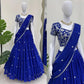Thread and Sequin Work Georgette Lehenga Saree Set