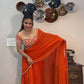 Thread and Sequin Work Georgette Lehenga Saree Set