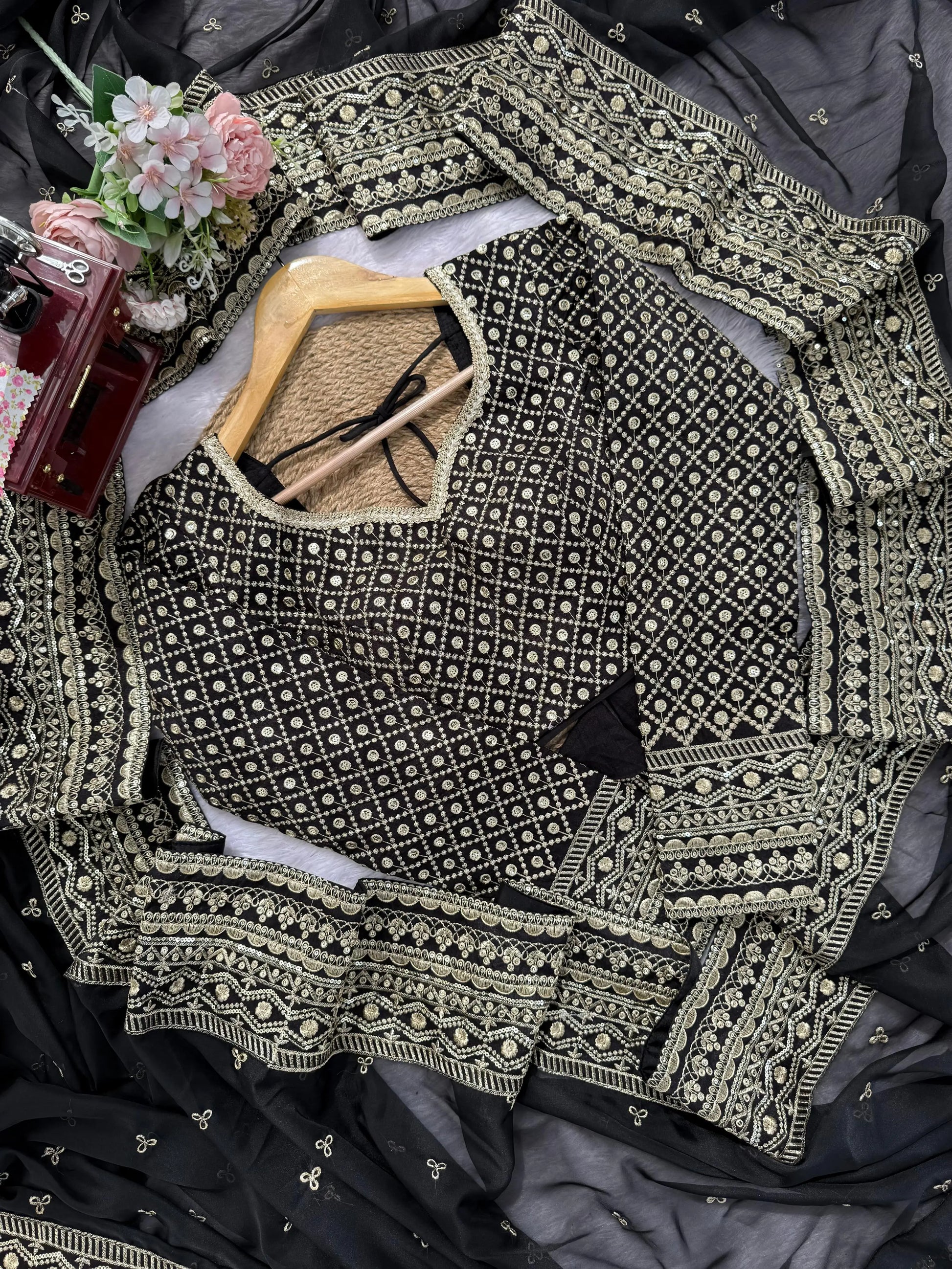 Tibby Silk Embroidered Designer Saree