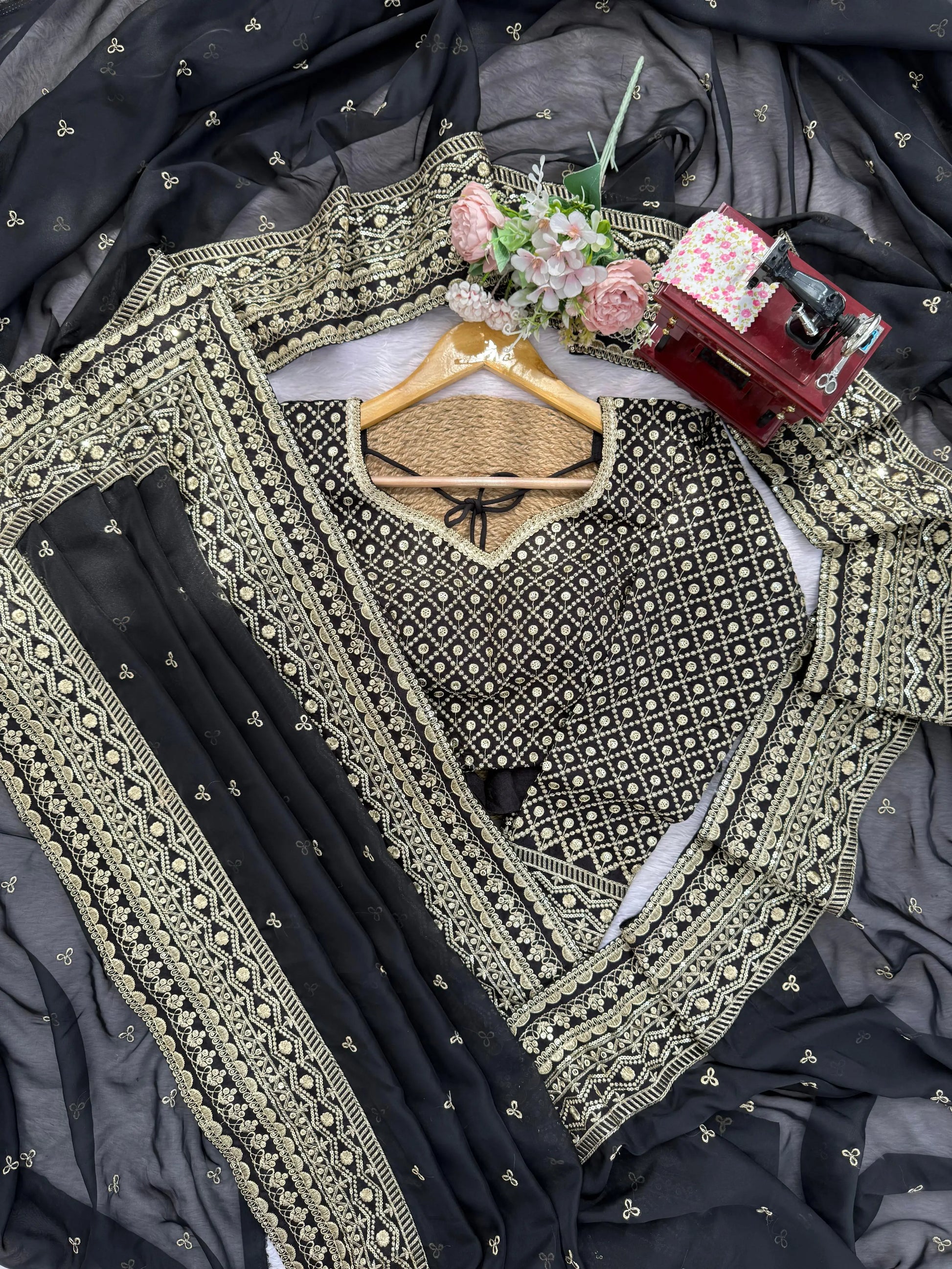 Tibby Silk Embroidered Designer Saree