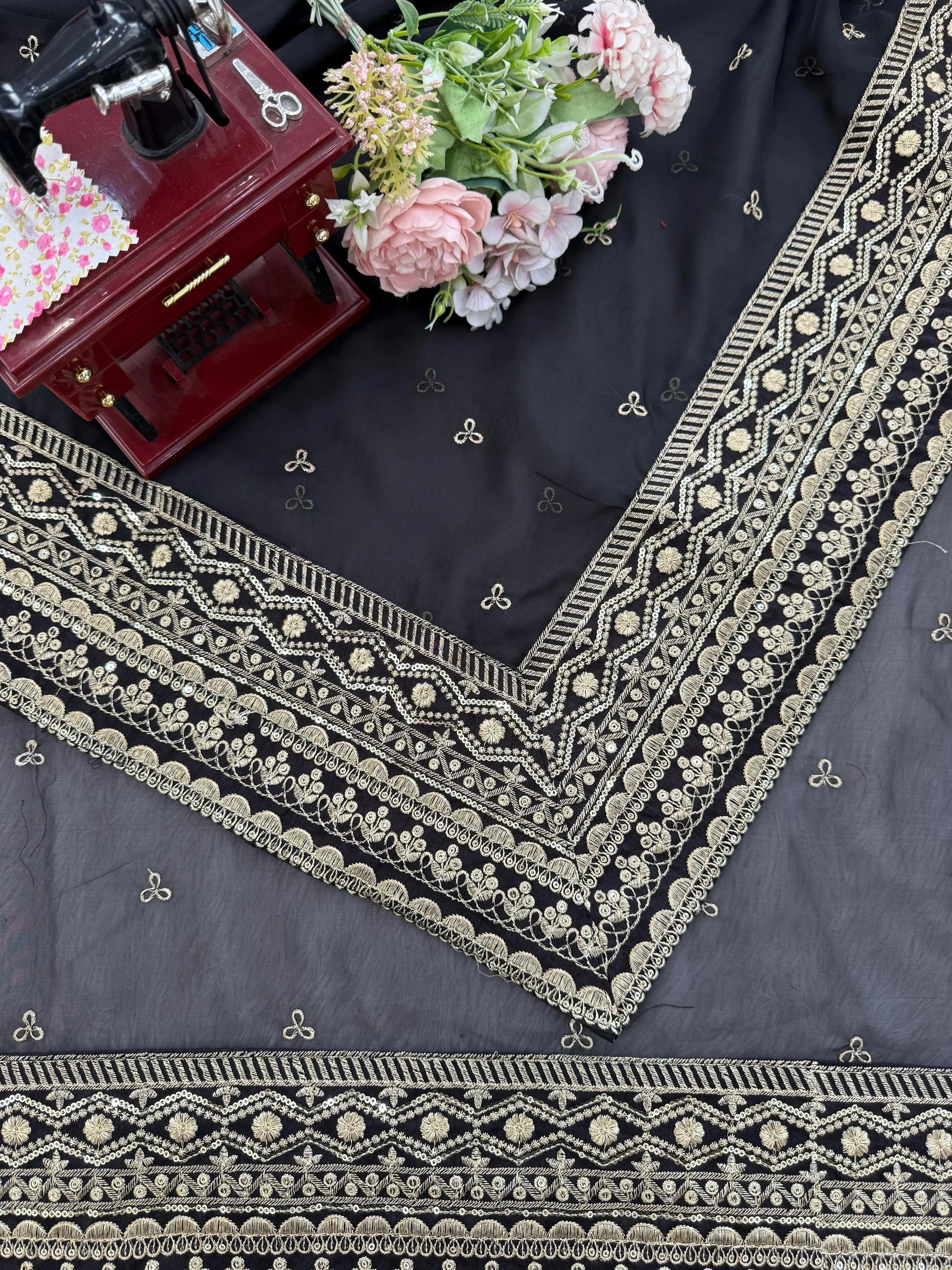 Tibby Silk Embroidered Designer Saree