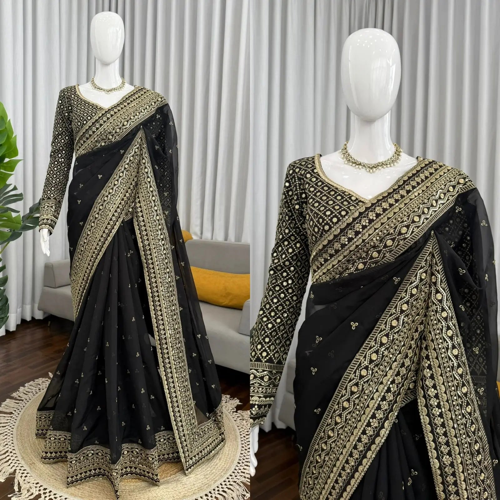 Tibby Silk Embroidered Designer Saree