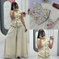 Tissue Simmer Embroidered Palazzo Set