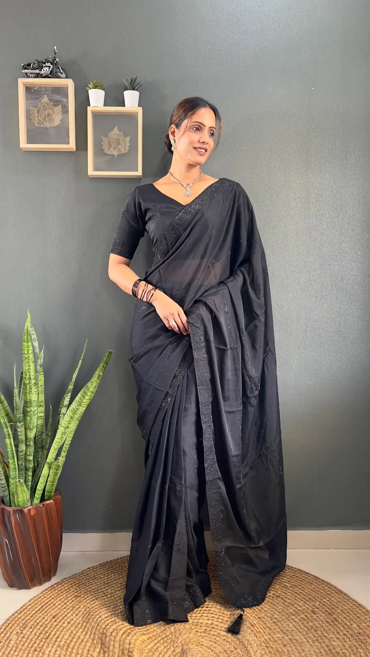 Tone-on-Tone Georgette Saree