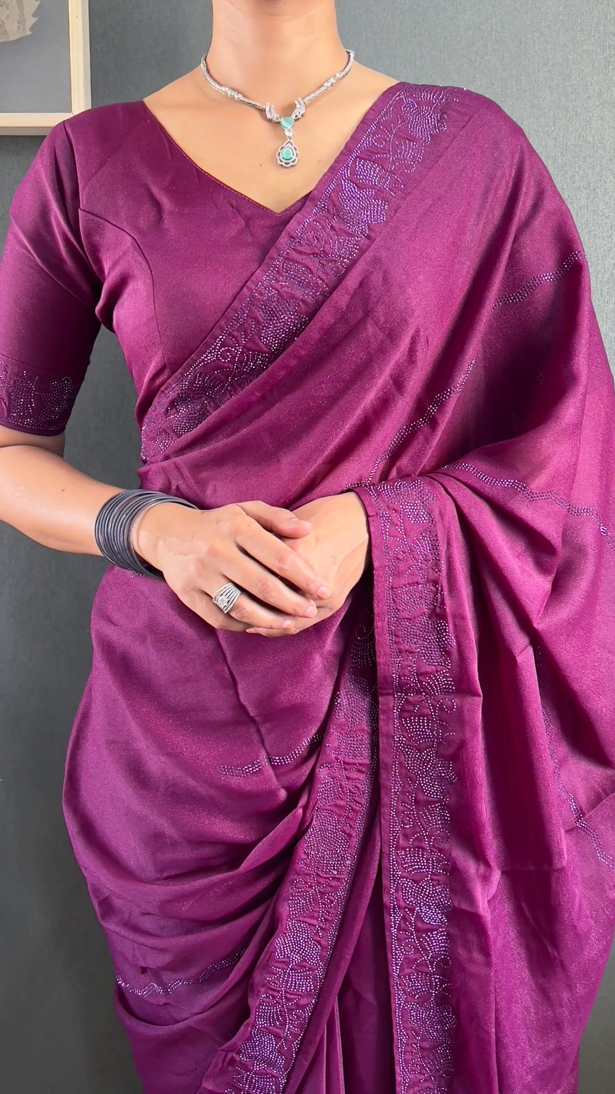 Tone-on-Tone Georgette Saree